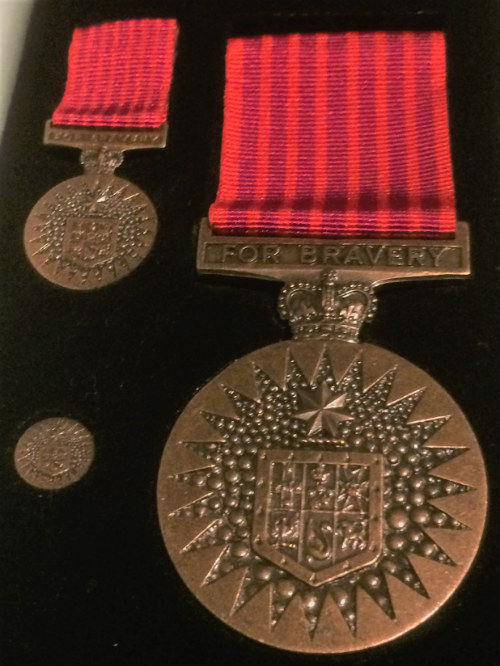 The bravery award that was accepted by Roslyn Boles on behalf of Yarri and Aunty Sonia Piper on behalf of Jacky. Photograph Peter Smith