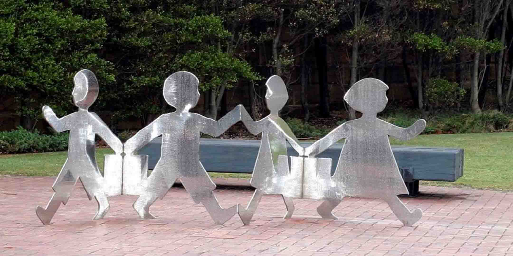 Coming and Going, the Sydney memorial to British child migrants by Sasha Reid, located outside the museum in Darling Harbour