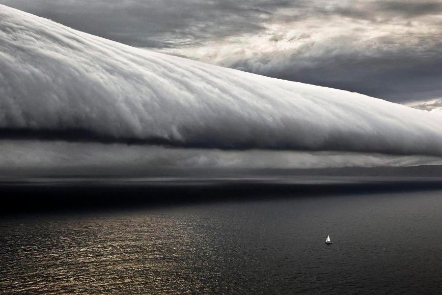 Photograph showing a storm about to occur