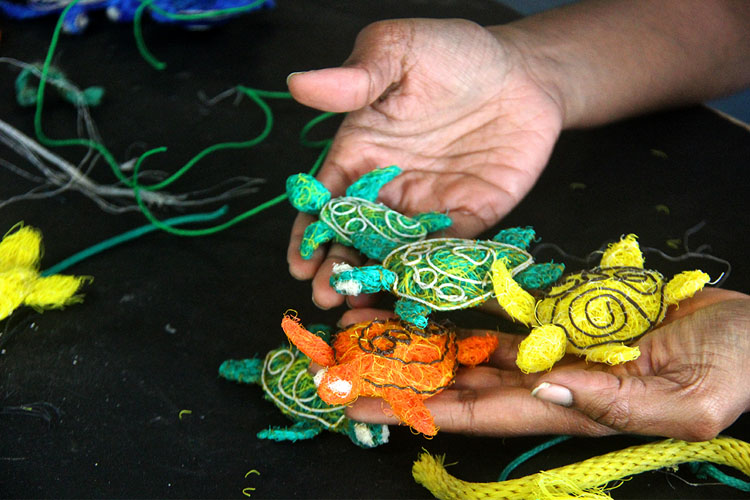 The turtle is both a totem and food source for the people of Erub. Image: Erub Arts. 