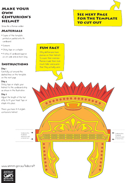 Paper craft centurion's helmet