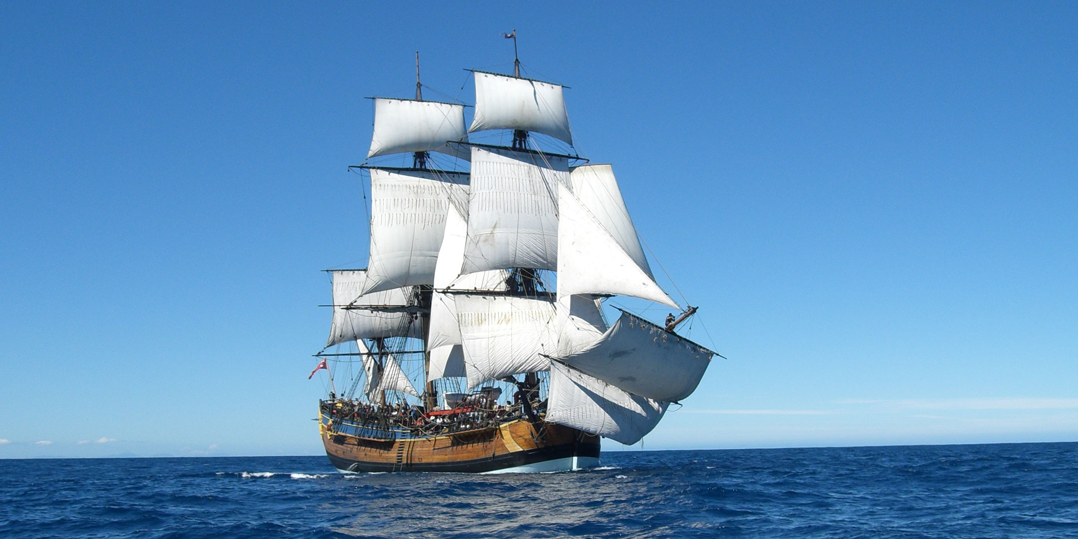 HMB Endeavour under full sail