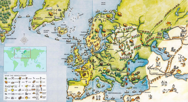 Vikings: Travel and Trade Map. Image: ANMM Education Collection