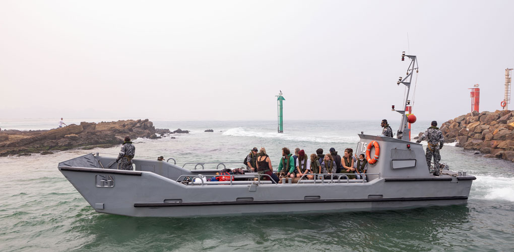 Operation Bushfire Assist, Mallacoota residents, tourists and their pets are evacuated to HMAS Choules on one of the ship's landing craft. © Commonwealth of Australia 2020