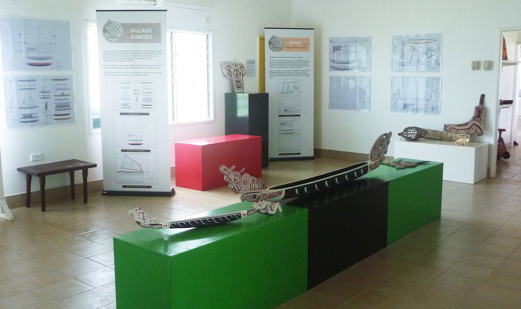 Massim Canoes on display at the Massim Museum & Cultural Centre, PNG